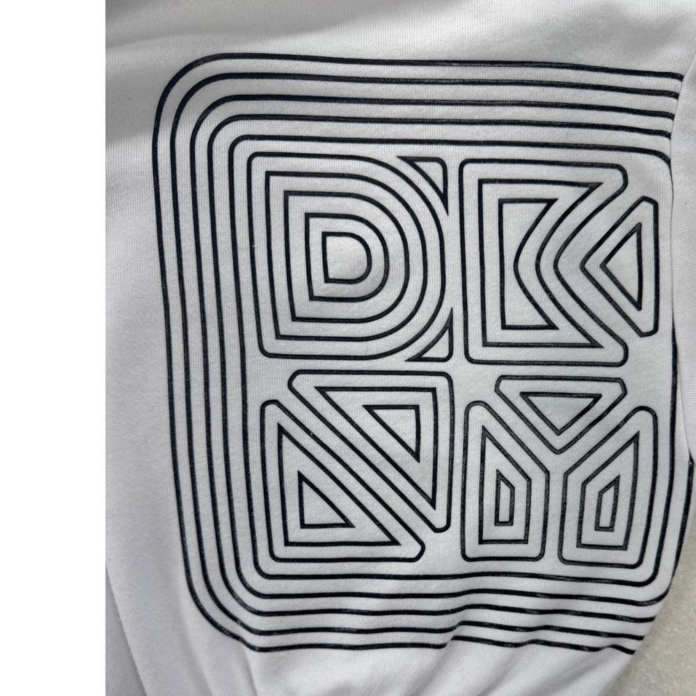 DKNY Hoodie Dress Womens Medium White Excellent Sport Logo Drawstring Waist - Picture 5 of 10